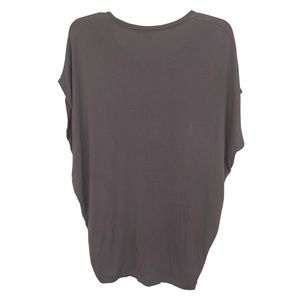 Vince Grey Long Oversized Slouchy Short Sleeve Tee